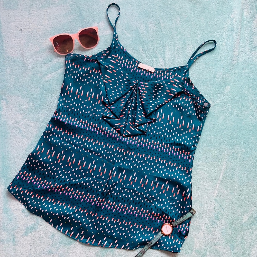 Lush Teal Ruffle Sleeveless Top